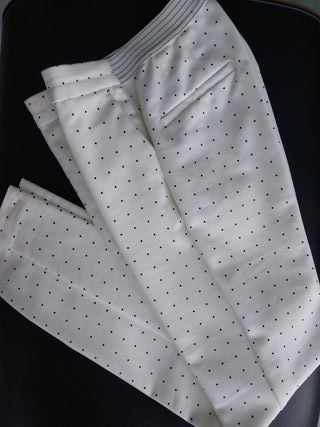 PANTALÓN LUNARES CON LINO - Rosa / Blanco | ZARA España