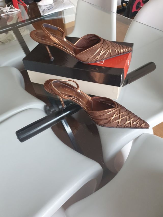 Zapatos piel destalonados, Luxor. Nuevos