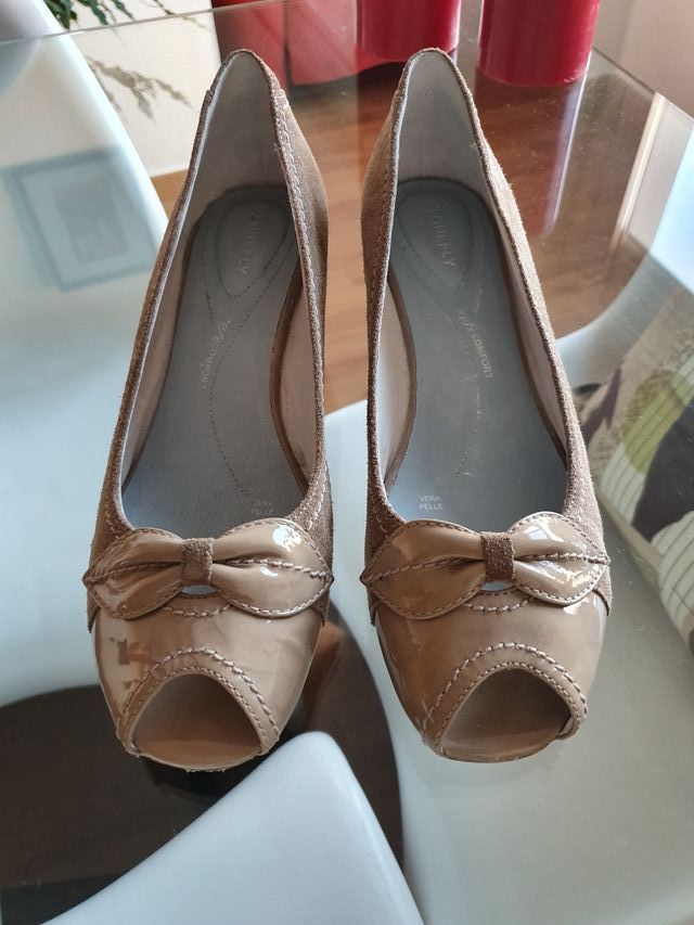 Zapatos Stonefly, puntera abierta, piel. Ocasión.