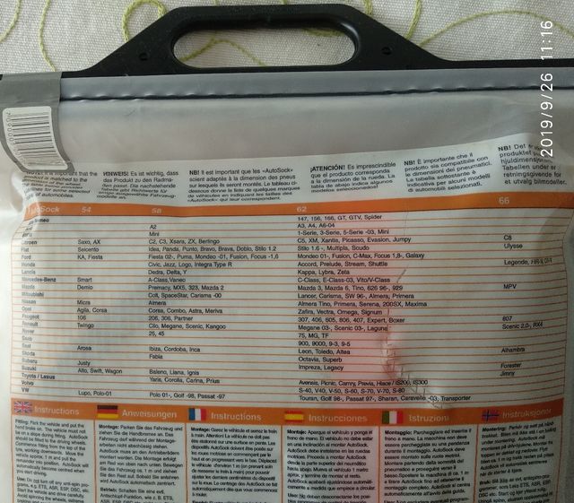 Fundas de nieve Autosock n° 66