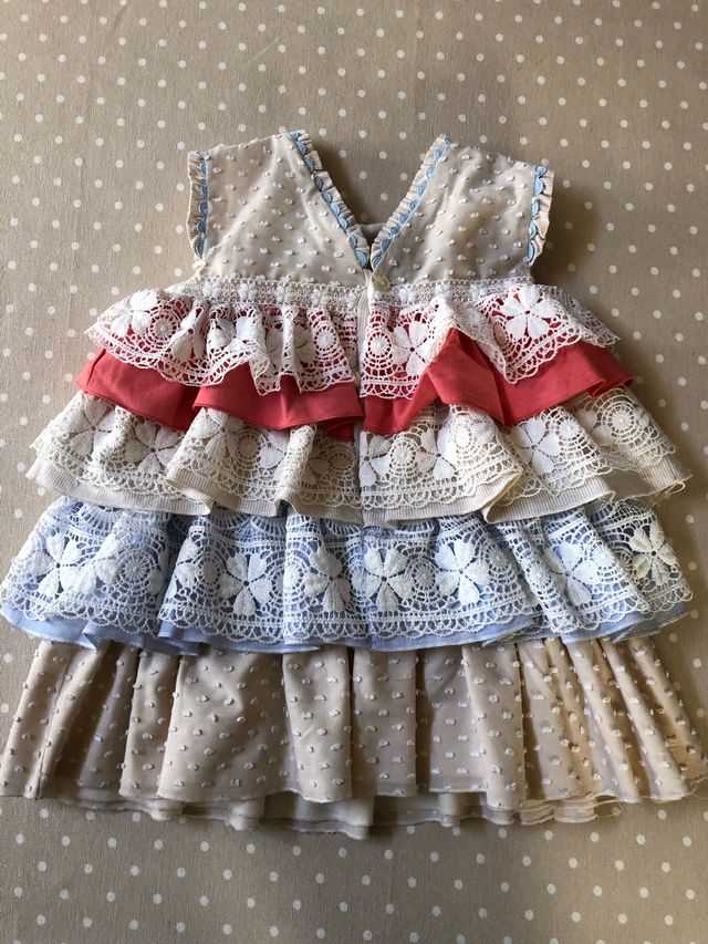 Vesido Azul de Colibrí Talla 4