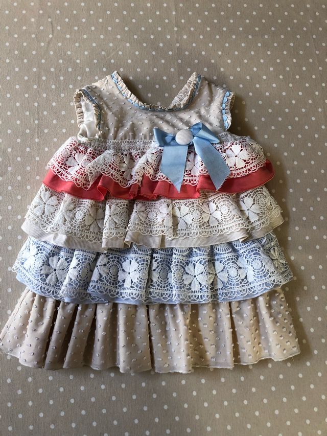 Vesido Azul de Colibrí Talla 4