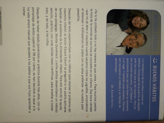 Libro A comer. Método Estivill.