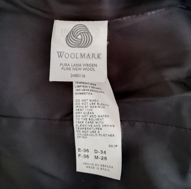 Abrigo lana pata de gallo, TINTORETTO. Talla 36.