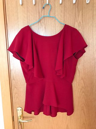 blusa roja zara