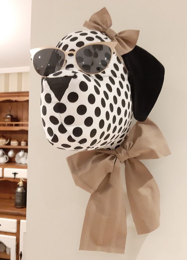 cabeza de perro de tela