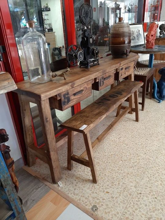 Mueble industrial con cajones,150x36x75 de segunda mano por 325 € en