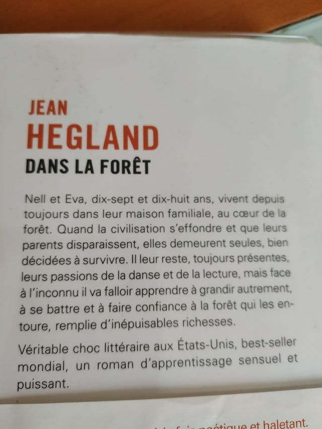 Libro en francés: Dans la Forêt - Jean Hegland