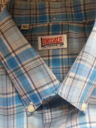 Camisa Lonsdale de cuadros azules. Talla XL. de segunda mano Camisa Lonsdale cuadros | Etsy
