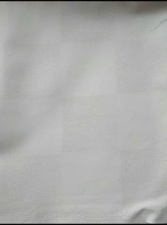 tela mantel / mantelería blanca y beige