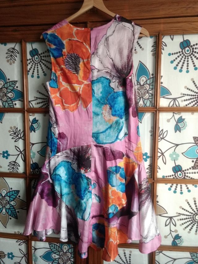 Vestido cóctel Adolfo Domínguez, tacto seda, T. 42