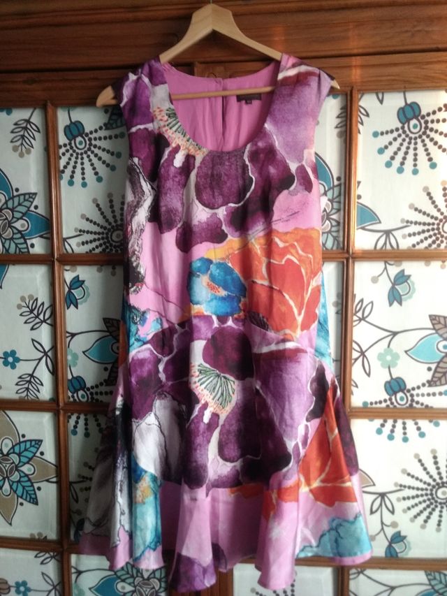 Vestido cóctel Adolfo Domínguez, tacto seda, T. 42