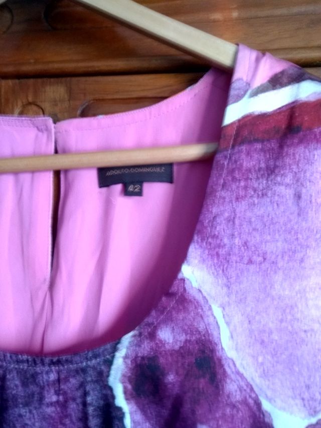 Vestido cóctel Adolfo Domínguez, tacto seda, T. 42