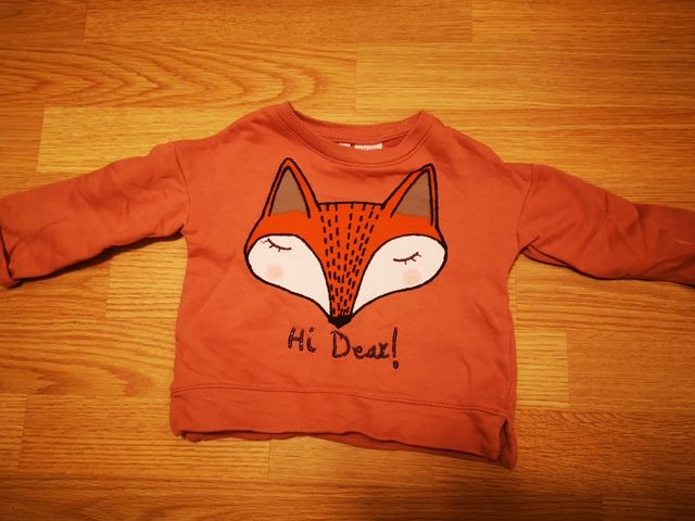 sudadera bebé 3-6 meses dibujo zorrito