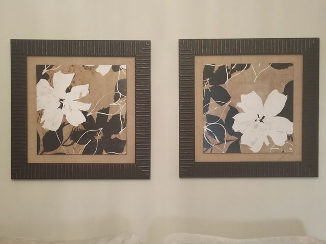 2 cuadros flores wengue