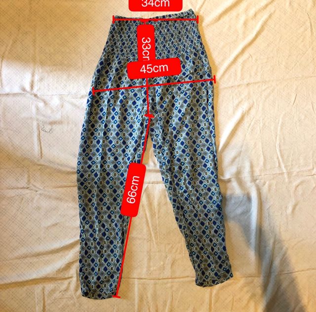 Pantalone da donna azzurro con fantasie PDL1.28