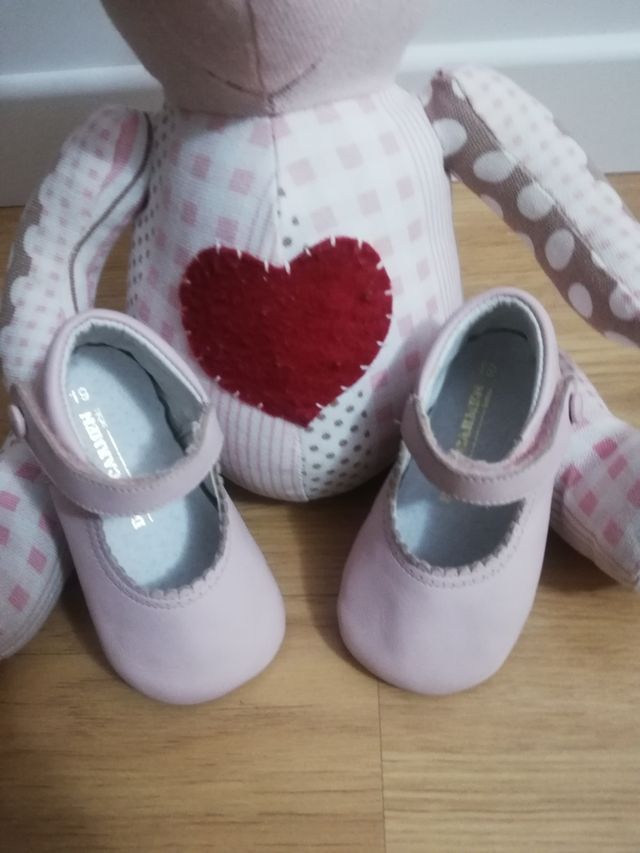 zapatitos Rosa bebe talla 18