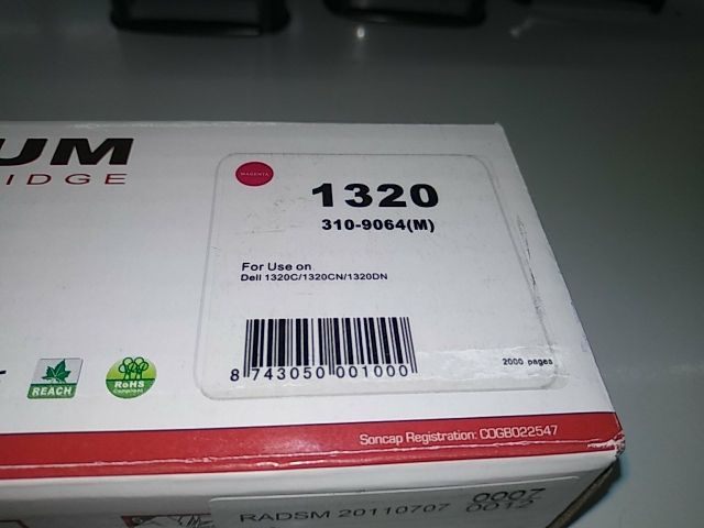 Cartuchos tinta color Cyan y Magenta.