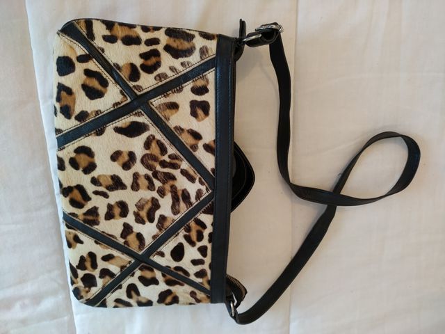bolso Mango piel y pelo print animal
