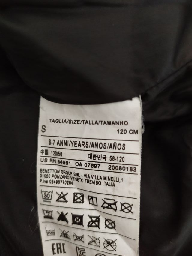 Abrigo Benetton niña
