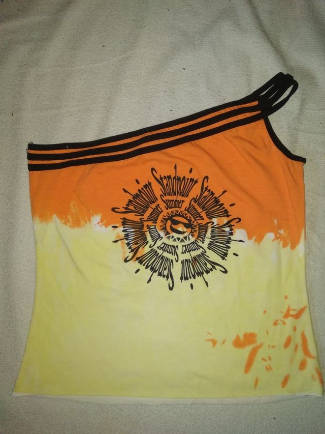 LOTE TIRANTES DESTEÑIDA + TOP DE RAYAS