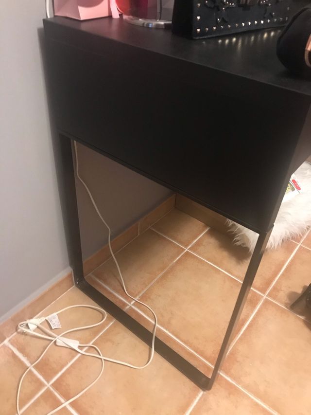 Escritorio negro-marrón 142x50 cm