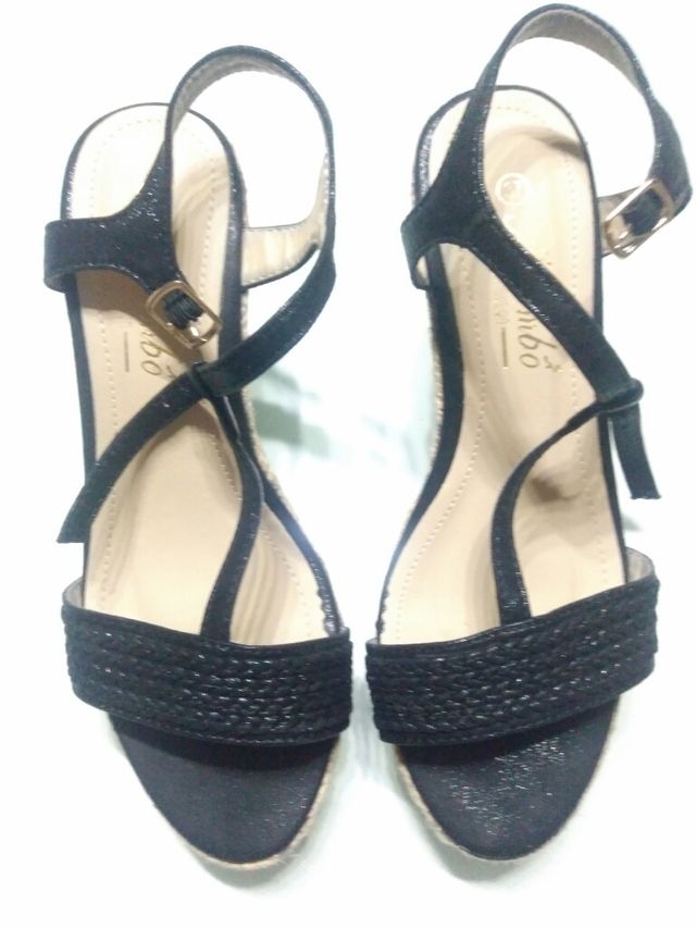 Sandalias de cuña talón de corcho