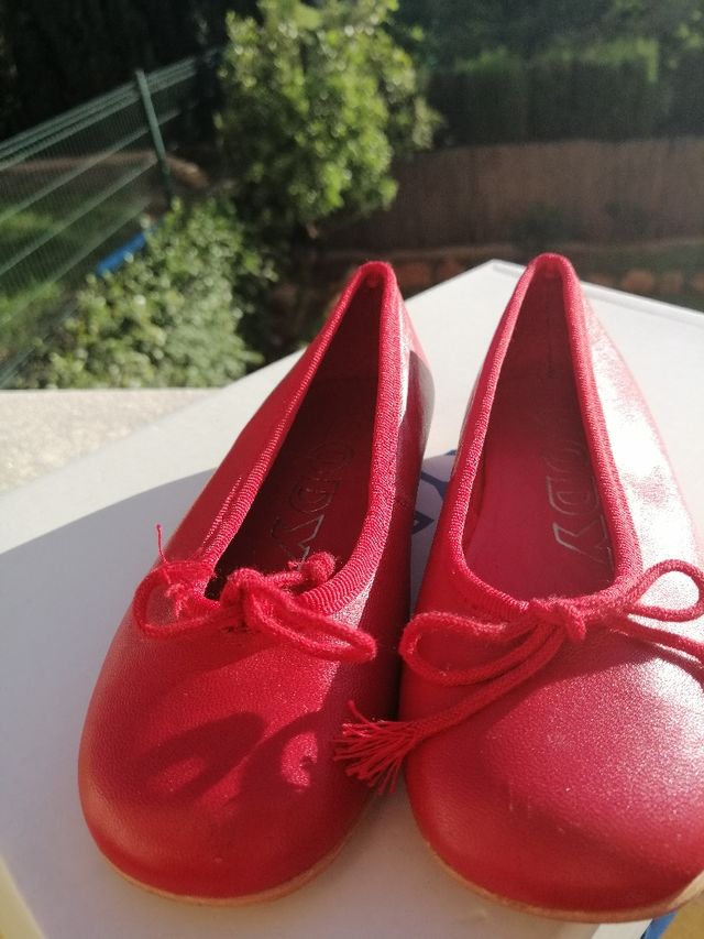 bailarinas piel rojo talla 25