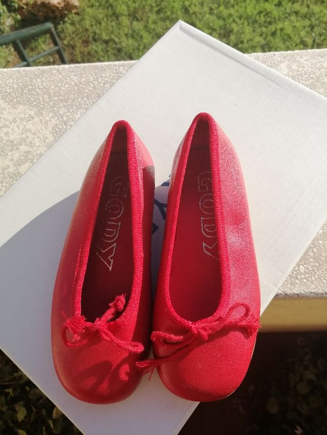 bailarinas piel rojo talla 25