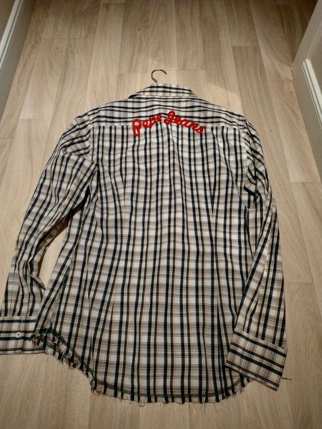 Camisa Pepe Jeans Blanca Cuadros Para Hombre