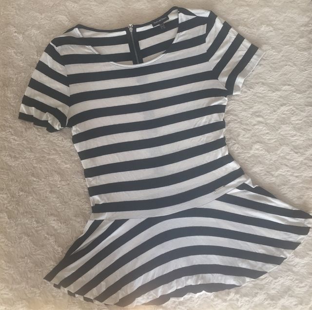 Camiseta peplum de rayas. Pedro del Hierro. TallaM