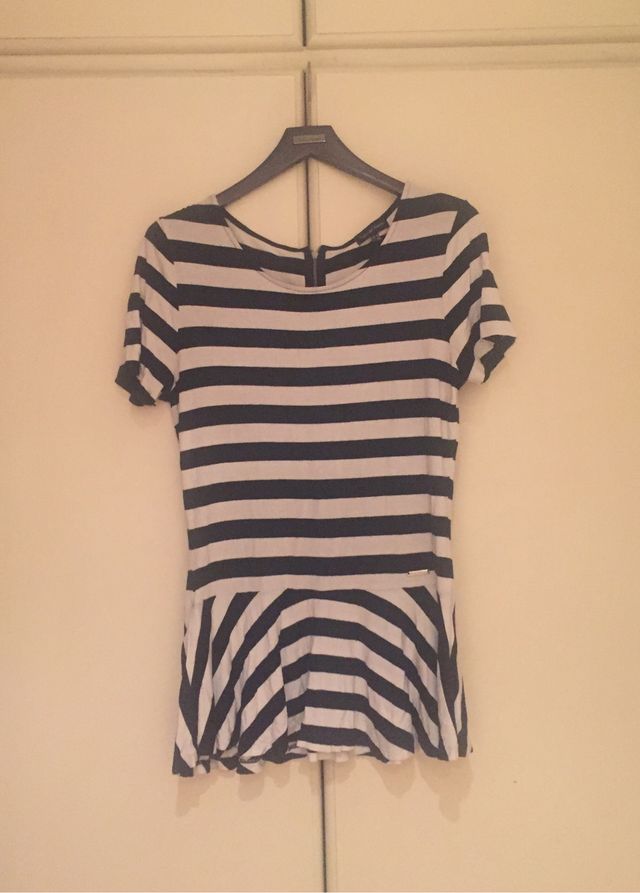 Camiseta peplum de rayas. Pedro del Hierro. TallaM