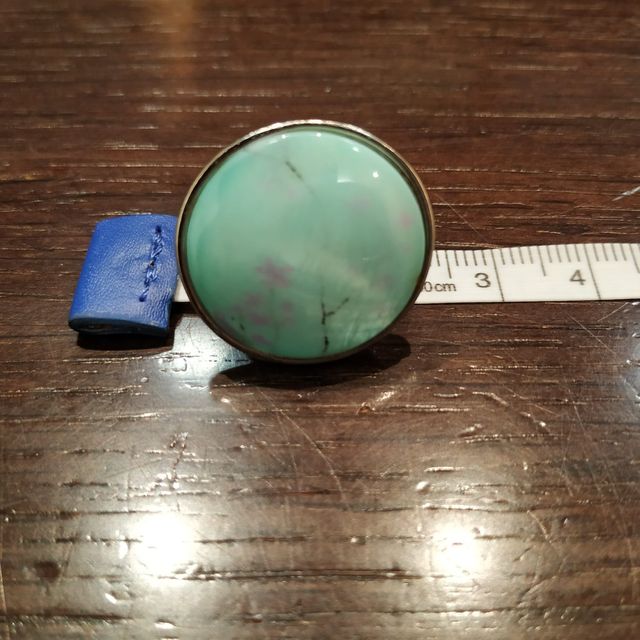 Anillo acero inoxidable y esfera azul turquesa