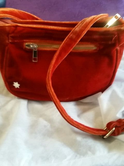 BOLSO NARANJA d TERCIOPELO *KLING*