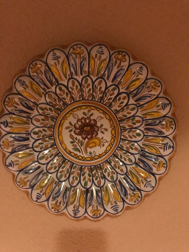 Plato decorativo cerámica Talavera diámetro 25