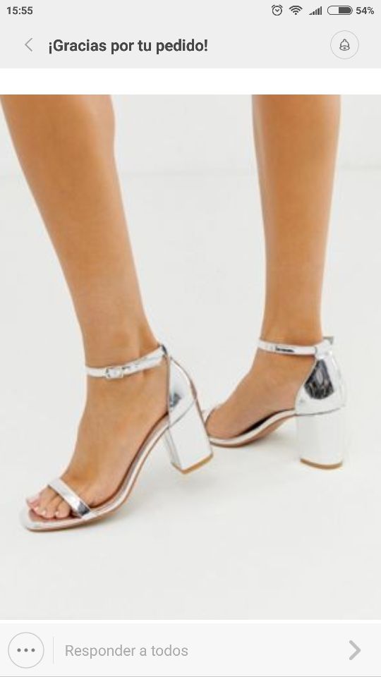 Sandalias plateadas Glamorous ASOS.