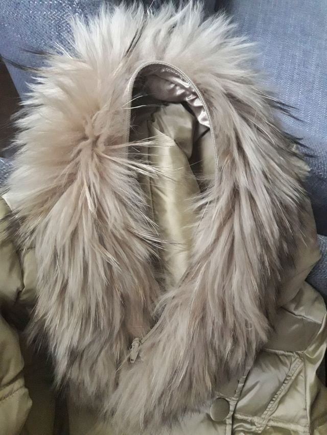 Abrigo italiano plumón 100% color champán talla S