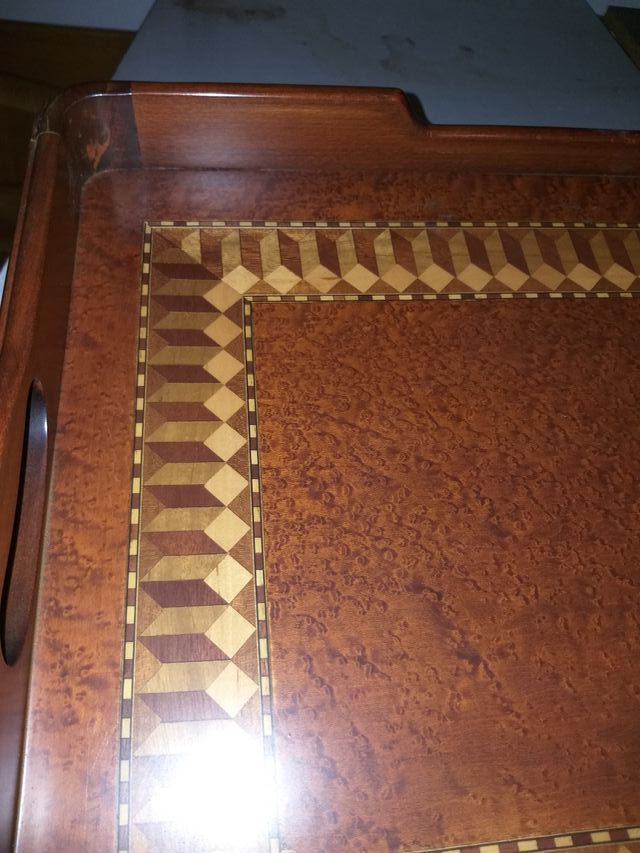 Bandeja madera con marqueteria