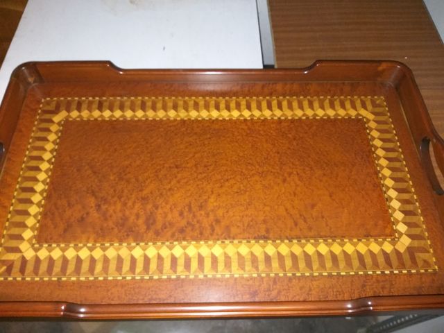 Bandeja madera con marqueteria