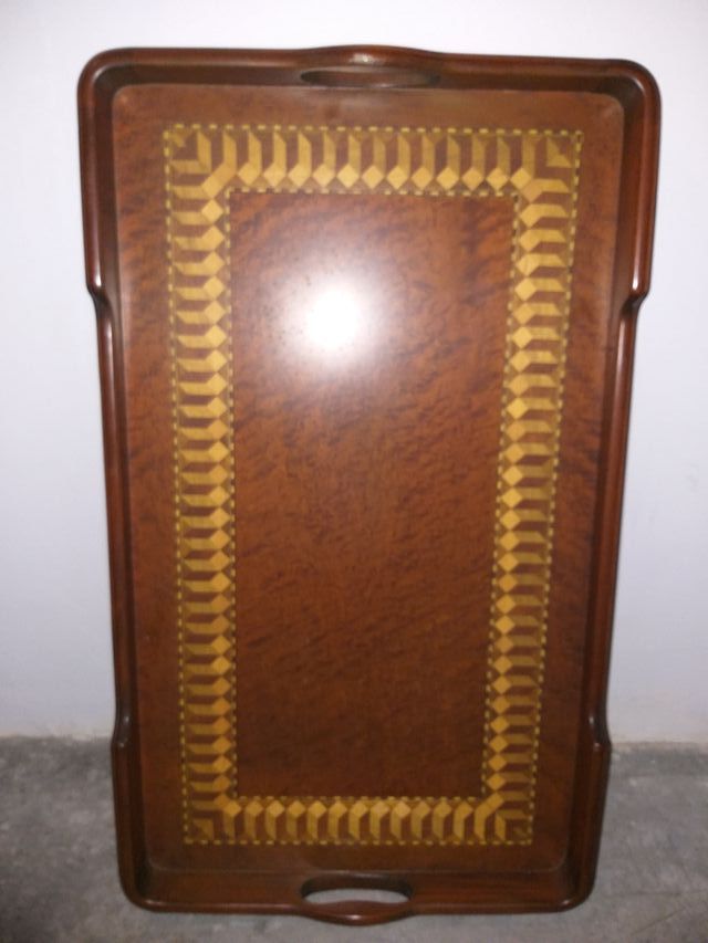 Bandeja madera con marqueteria