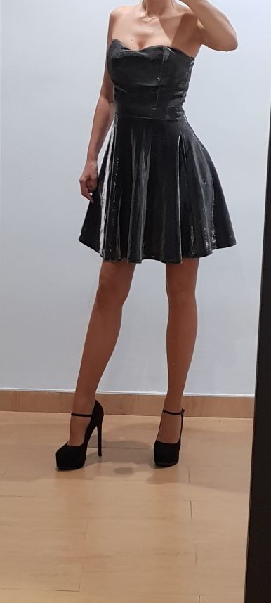 vestido nuevo color plata de tienda inside