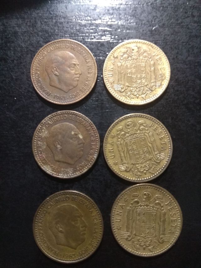 Lote seis pesetas de Franco