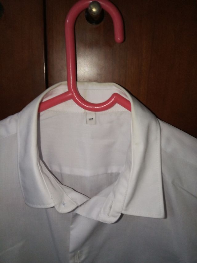 camisa blanca manga corta niño talla 12