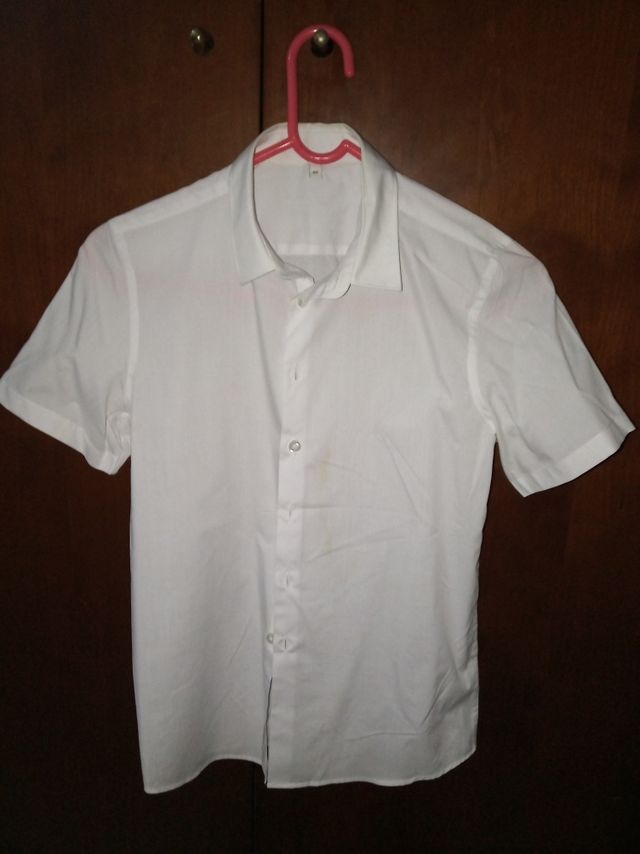 camisa blanca manga corta niño talla 12