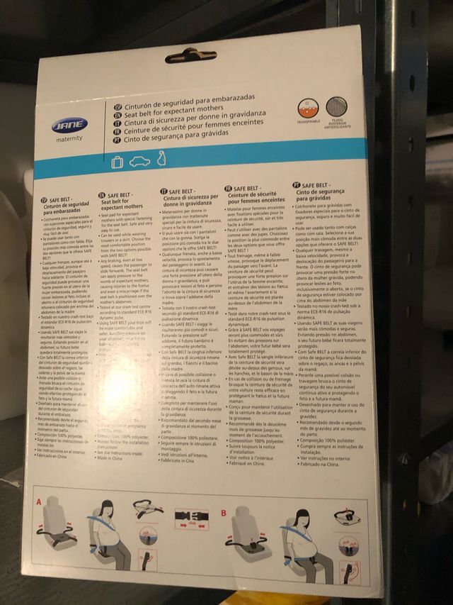 Cinturón de seguridad de embarazadas