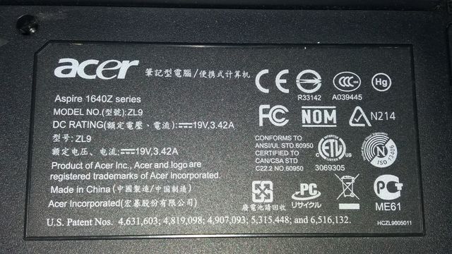Portátil ACER.