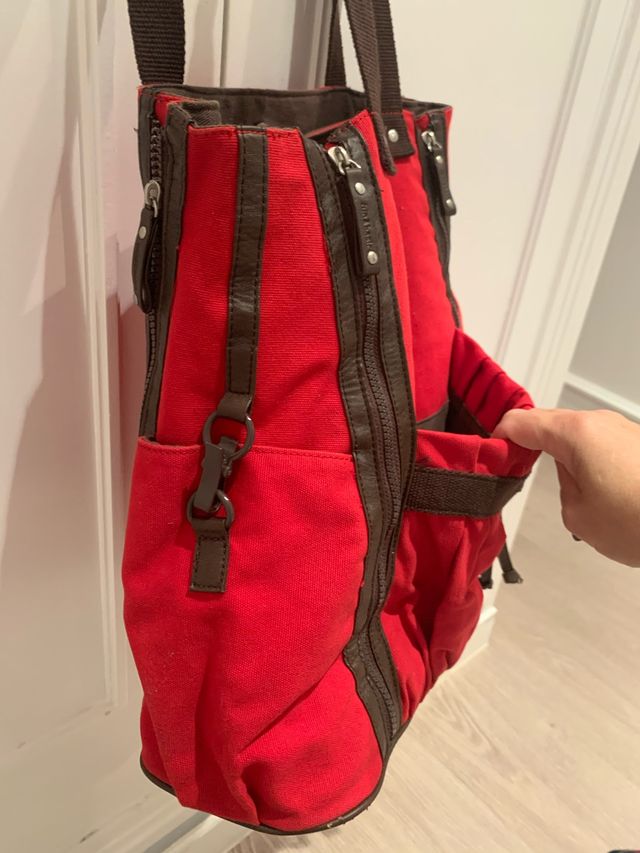 Bolso rojo y marrón Fun & Basics NUEVO