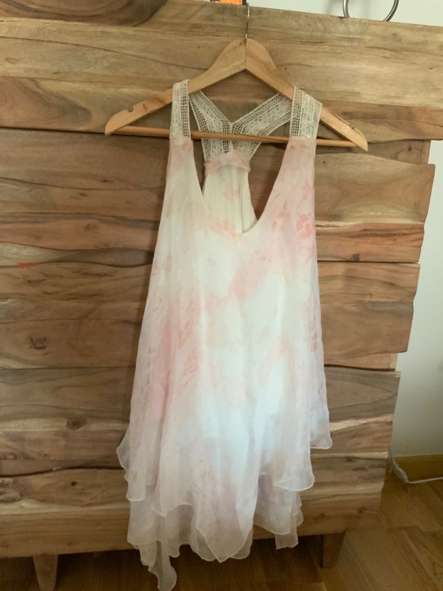 Vestido gasa rosa fresquito,