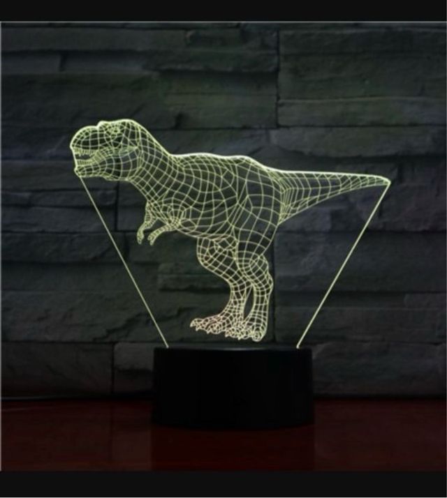 Lámpara 3D. 7 colores. Dinosaurio.