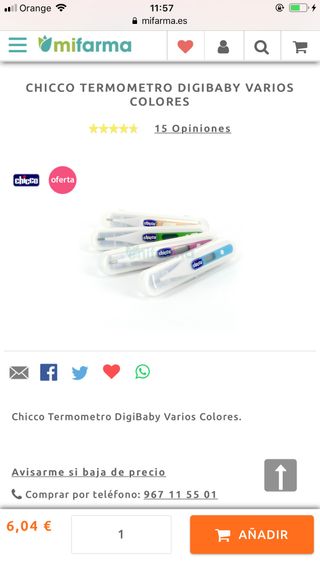 Chicco Digibaby Term/ómetro varios colores